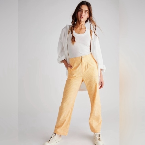Free People Pants - Free people Kate gingham straight leg pants